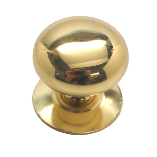 LAUREY 1-1/2" Diameter Hollow Cabinet Knob with Backplate in Polished Brass