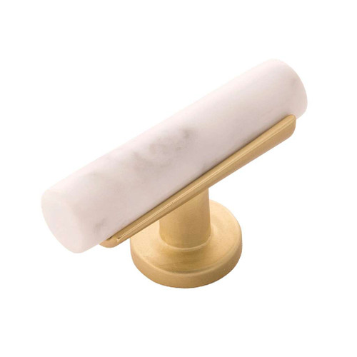 BELWITH KEELER Firenze Bar Cabinet Knob in White and Brushed Golden Brass (+2 Sizes)