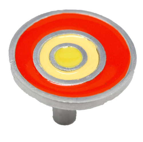 CAROL BEACH Fiesta 1-5/8" Retro Cabinet Knob - Pumpkin & Satin Nickel 1050