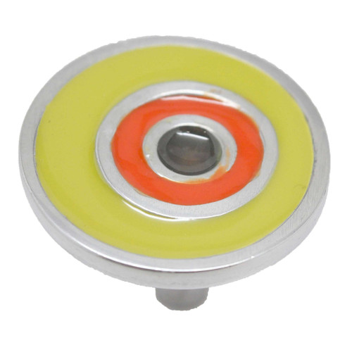 CAROL BEACH Fiesta 1-5/8" Retro Cabinet Knob - Dark Olive & Satin Nickel 1784