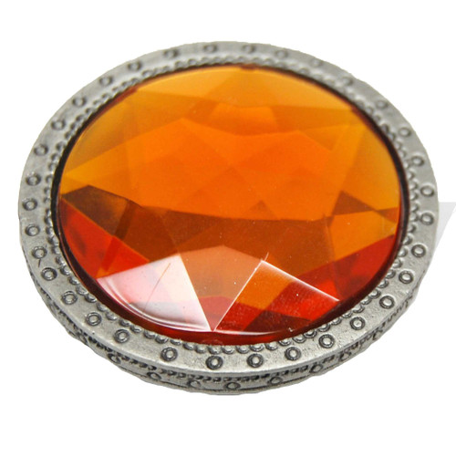 CAROL BEACH Gem 1-1/2" Cabinet Knob - Amber & Nickel 1548