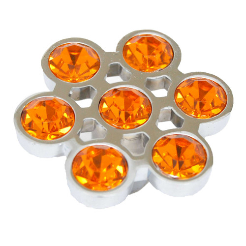 CAROL BEACH Gem 1-11/16" Hexagon Cabinet Knob - Amber & Chrome 1715
