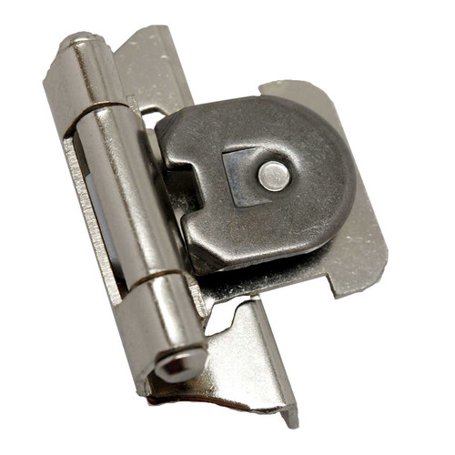 AMEROCK Single Demountable 1/4" Overlay Partial Wrap Cabinet Hinge - Sterling Nickel CMR8715-14 (pair)