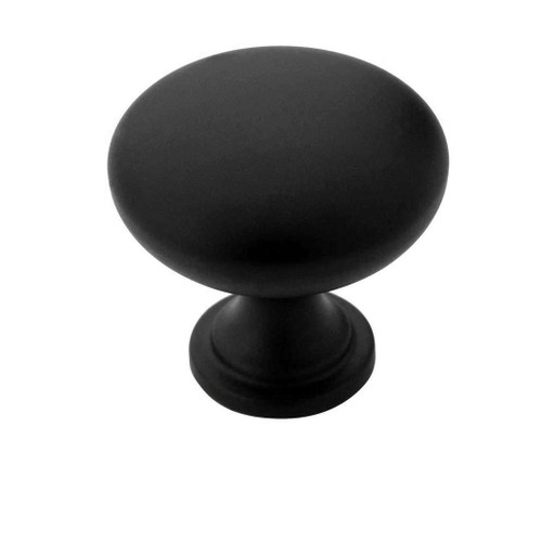 AMEROCK Edona 1-1/4" Diameter Mushroom Cabinet Knob in Flat Black