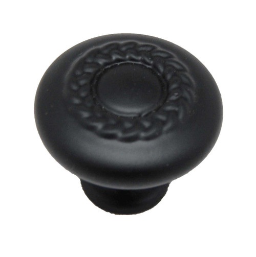 KEYSTONE ACCENTS 1-1/4" Rope Round Cabinet Knob - Black K442