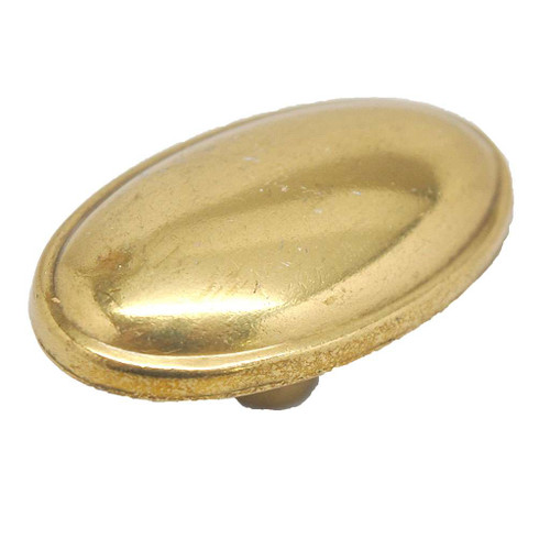 BELWITH Polished Accents 1-7/16" Length Oval Cabinet Knob in Ultra Brass