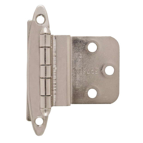 AMEROCK No Spring Face Mount 3/8" Inset Cabinet Hinge (pair) in Satin Nickel