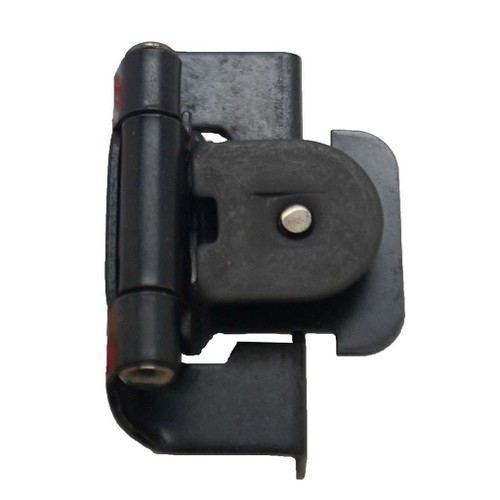 HICKORY Single Demountable 1/2" Overlay Partial Wrap Cabinet Hinge (pair) in Black Iron