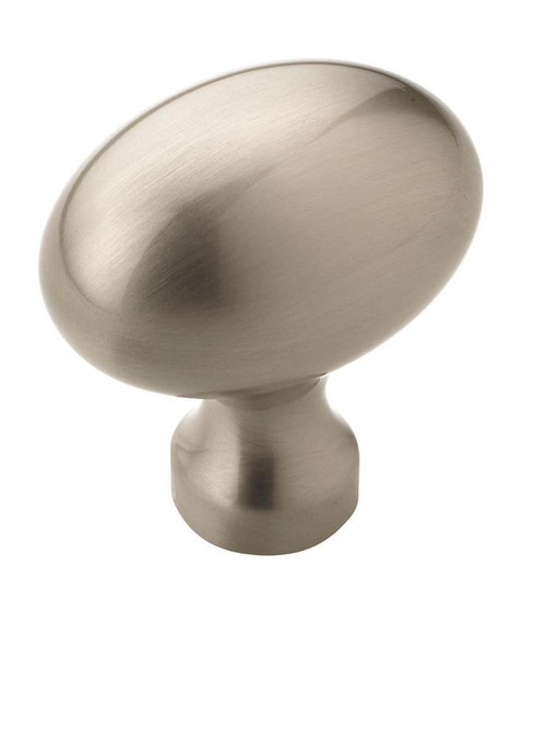 AMEROCK Vaile 1-3/8" Length Oval Cabinet Knob in Satin Nickel