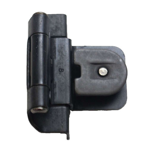 HICKORY Double Demountable 3/8" Inset Partial Wrap Cabinet Hinge (pair) in Black Iron
