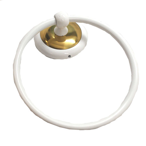 AMEROCK 6" Hanging Towel Ring in White & Brass