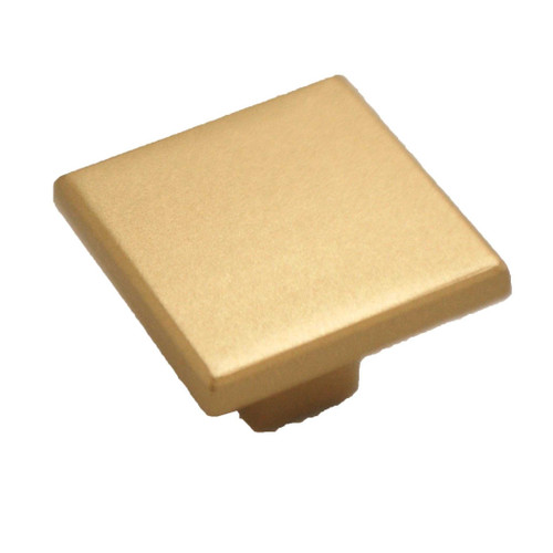 HICKORY Heritage Designs Tempo 1-3/16" Length Square Cabinet Knob in Brushed Brass