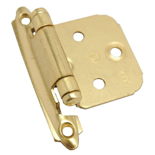 AMEROCK Self Closing Variable Overlay Face Mount Cabinet Hinge (pair) in Polished Brass