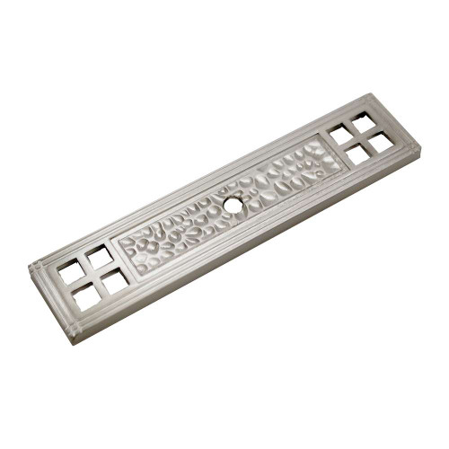 STONE HARBOR Arts and Crafts 4-1/8" Long Rectangle Knob Backplate in Satin Nickel