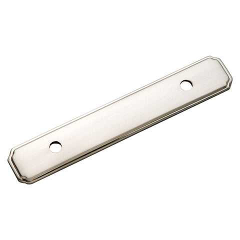 HICKORY Manor House 3" Centers Rectangle Cabinet Pull Backplate in Satin Nickel