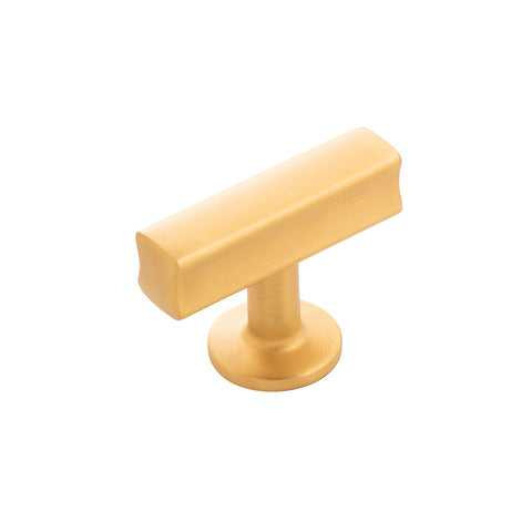 HICKORY Woodward 1-15/16" Long Rectangle T-Knob in Brushed Golden Brass