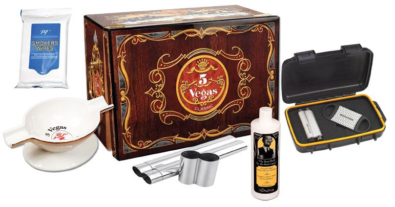 5 Vegas Cigar Humidor Gift Set