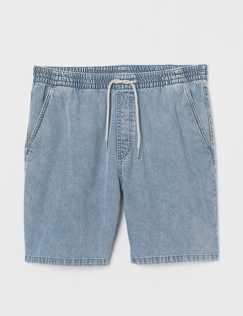 Elasticated denim shorts