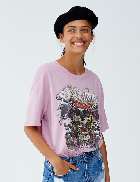 Pink guns roses t-shirt