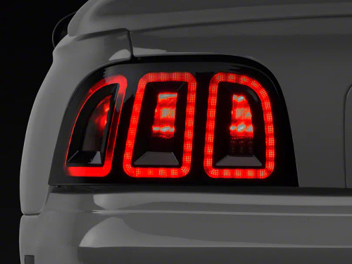 Raxiom 1996-1998 Ford Mustang Icon LED Tail Lights- Black Housing (Smoked Lens) - 389876