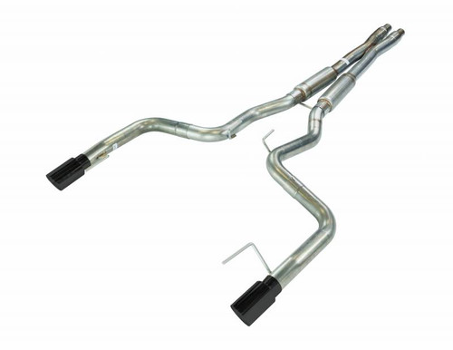 Pypes Exhaust 2015-2017 Mustang GT Cat Back Exhaust System Split Rear Dual Exit 4 in Black Tips Hardware Included Mid-muffler X-pipe Natural 409 Stainless Finish Pypes Exhaust