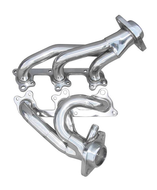 Shorty Exhaust Header 05-10 Mustang V6 Hardware/Gaskets Incl Polished 304 Stainless Steel Pypes Exhaust