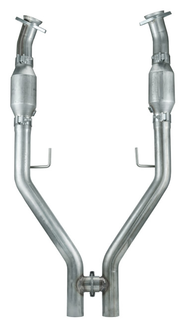 Mustang Exhaust H Pipe For Short Tube Headers Catted 2.5 Inch H-Pipe For 05-10 Mustang GT Hardware Incl Natural 409 Stainless Steel Pypes Exhaust