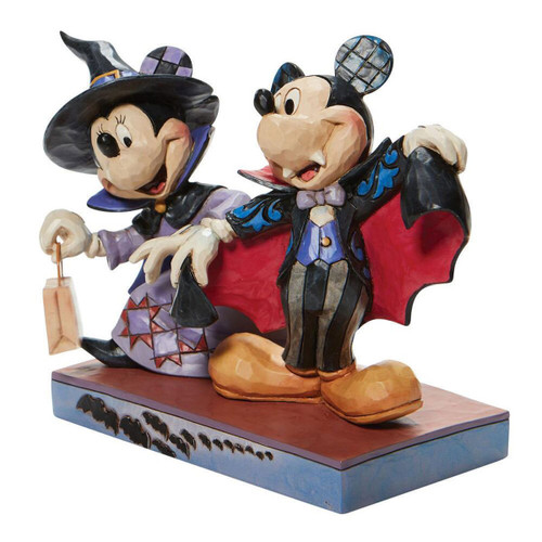 Disney Traditions Minnie Witch and Vampire Mickey Terrifying Trick-or-Treaters by Jim Shore Statue