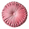 Mauve Pink Velvet Round Pillow with Button