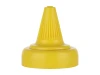 38/400 Yellow Twist Top Dispensing Cap with Tri-Tab Heat Seal Liner for Honey, BBQ Sauce & Syrup Bottles