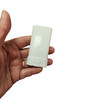 0.5 oz White Oval Empty Lip Balm Tube side view on hand 0.5 oz White Oval Empty Lip Balm Tube side view on hand