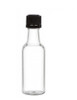 1.7 oz ( 50 ml) mini Plastic Liquor Bottle with black tamper evident cap