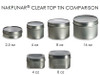 4 oz Round Tin Container with Clear Top Slip on Lid