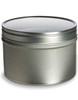 8 oz Round Tin Container with Clear Top Slip on Lid | Tin Containers