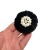 2" Black Velvet Emery Pincushion with pearl decoration 2" Black Velvet Emery Pincushion with pearl decoration