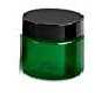 1 oz Green Single Wall Plastic Jar with Black Smooth Lid
