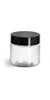 1 oz Clear Single Wall Plastic Jar with Your Choice of Lid