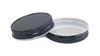 70/450 Black Mason Jar Lid with Plastisol Liner - Regular Mouth | Closures, Lids