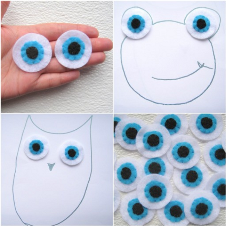 Easy DIY Doll eyes with Felt circles NAKPUNAR NAKPUNAR