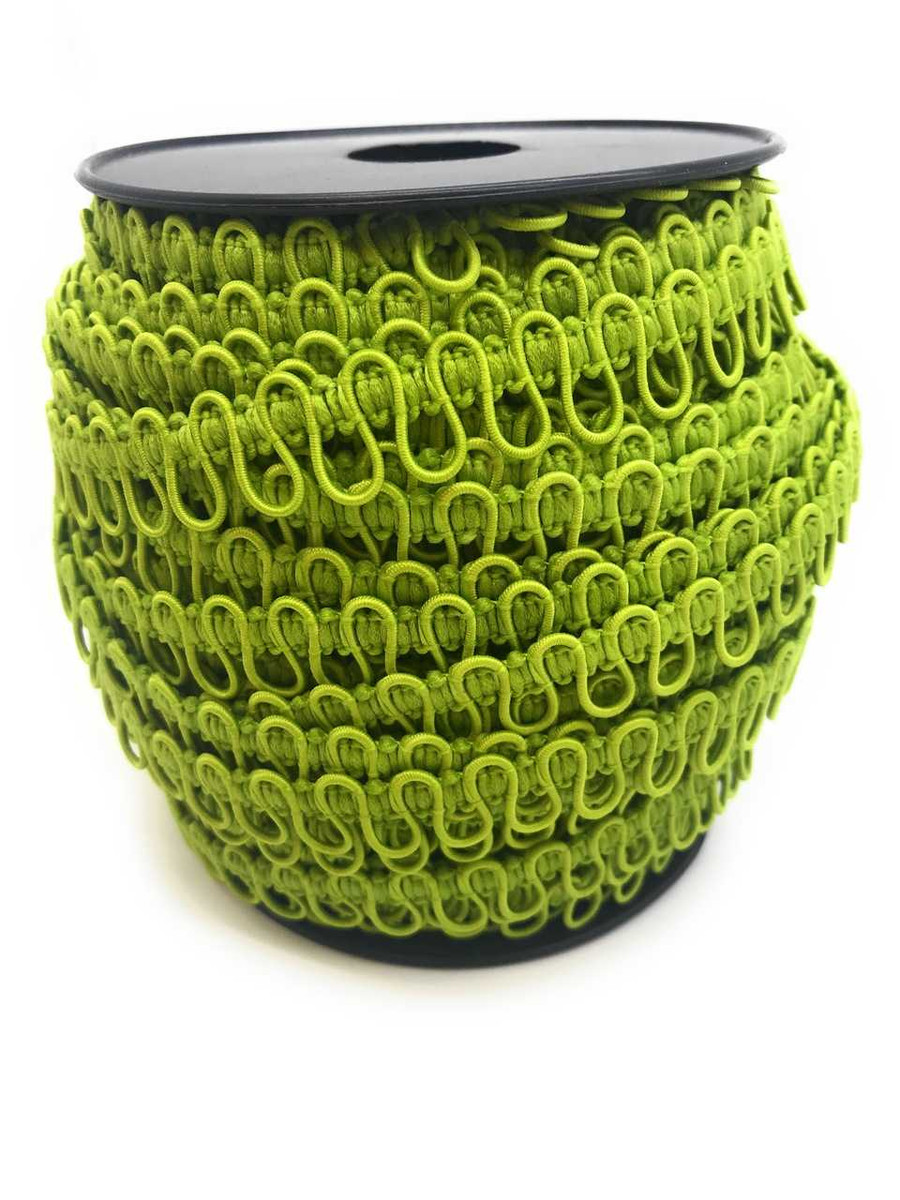 12" Green Adjacent Elastic Bridal Button Loops
