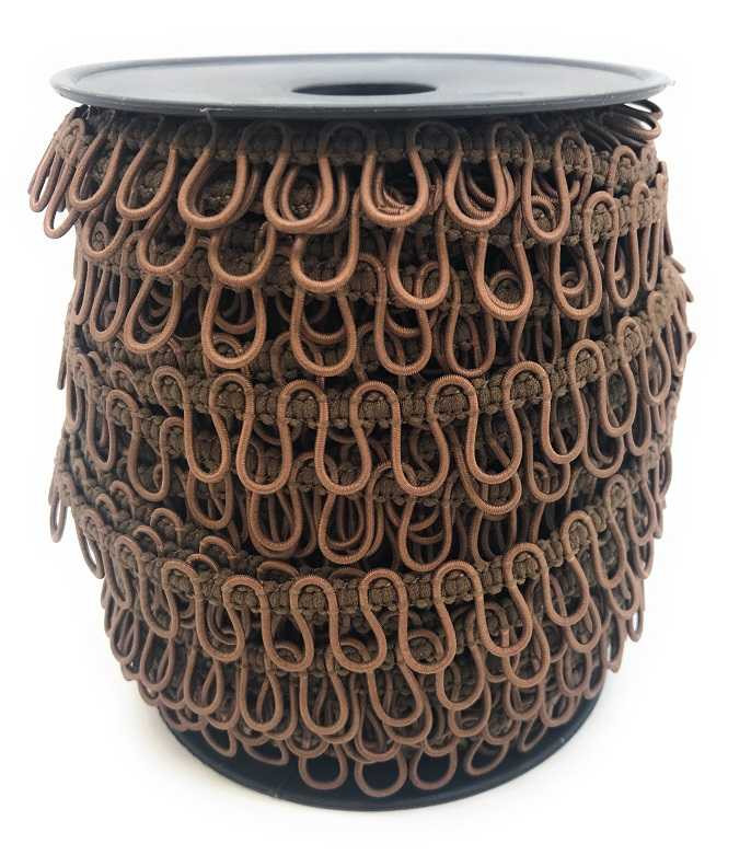 12" Brown Adjacent Elastic Bridal Button Loops
