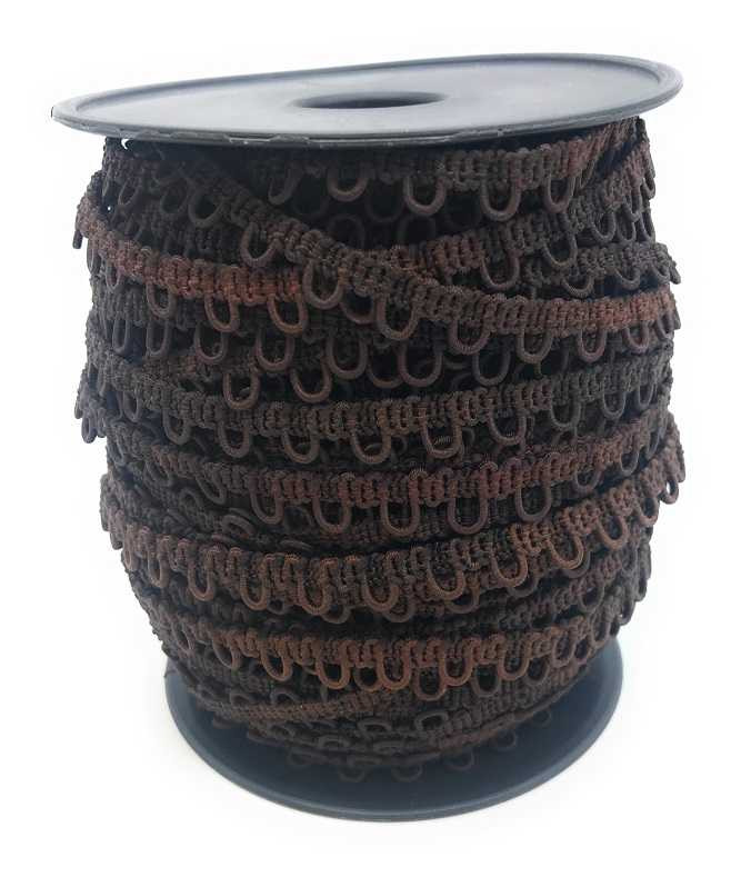 12" Brown Adjacent Elastic Bridal Button Loops