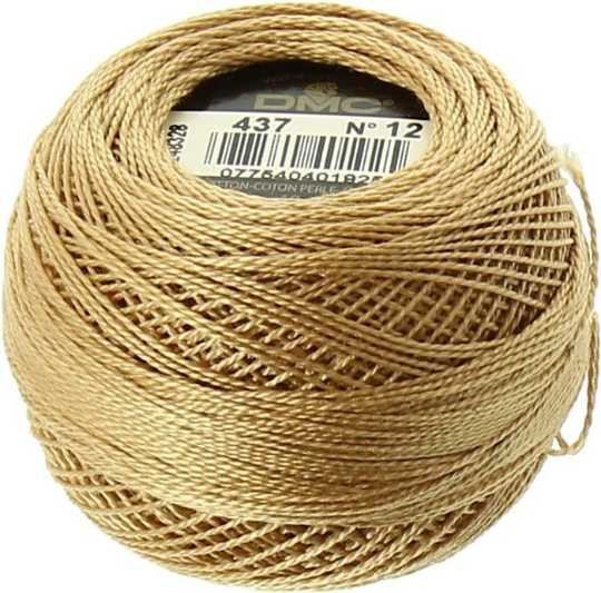 DMC Perle Cotton Thread Ball | Size 12 | 437 Lt Tan | Size 12