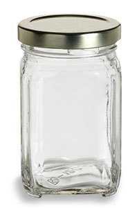10 oz Victorian Square Glass Jar with Lid (292 ml)