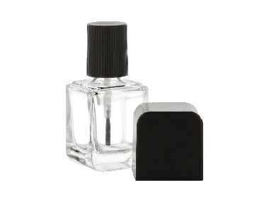 Set of 18 - 15 ml Empty Glass Nail Polish Bottle with Brush, Agitator and Shiny Black Cap