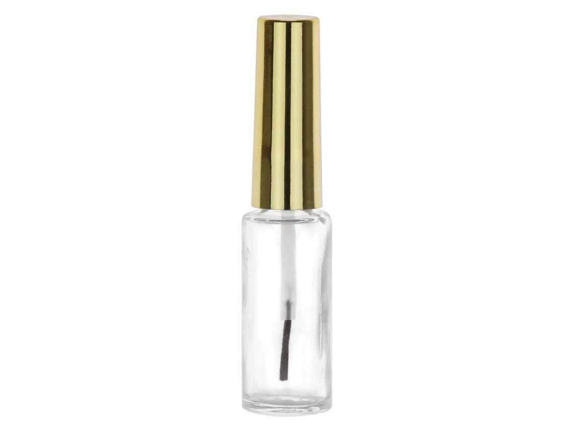 Set of 70 - 7 ml Empty Glass Nail Polish Bottle with Brush, Agitator and Shiny Gold Cap - FREE US Shipping | Bottles