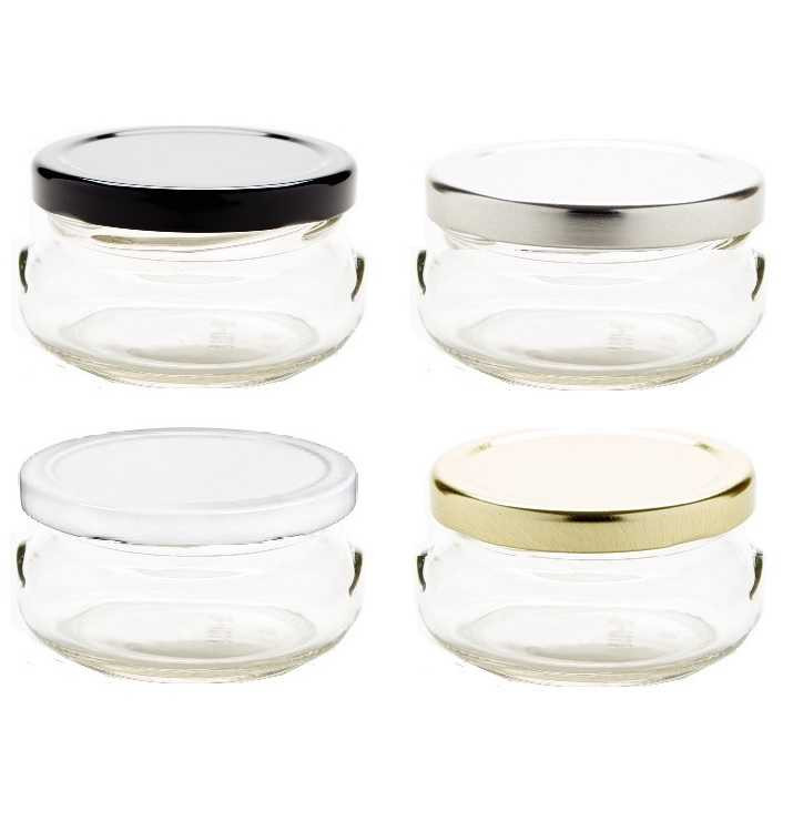3.3 oz Glass Tureen Jars with Lid - 100 ml