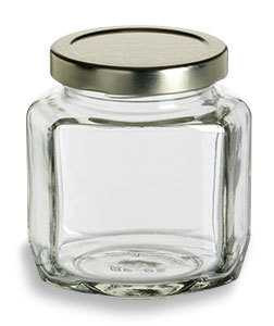6 oz Oval Hexagon Glass Jars