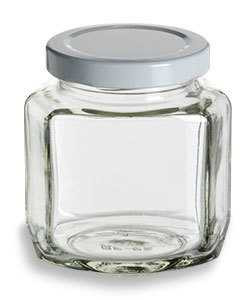 6 oz Oval Hexagon Glass Jars