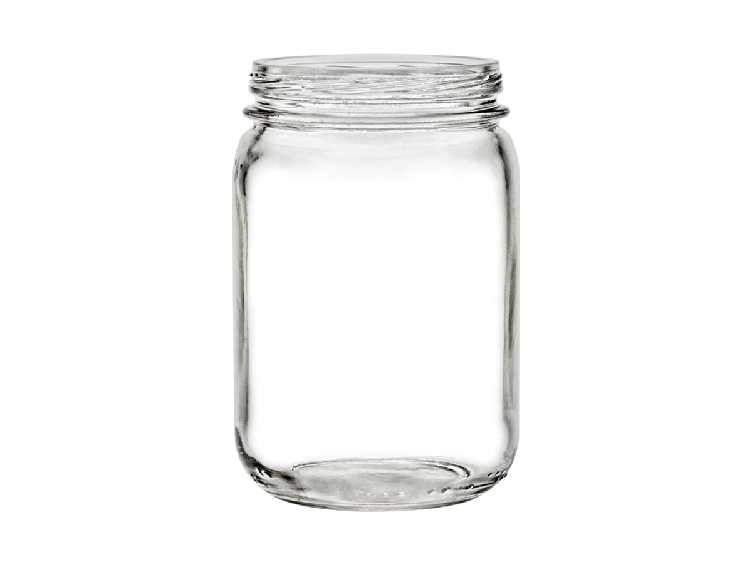 Set of 6, 16 oz Glass Jar with Lug Lid  Straight Sided Glass Jars